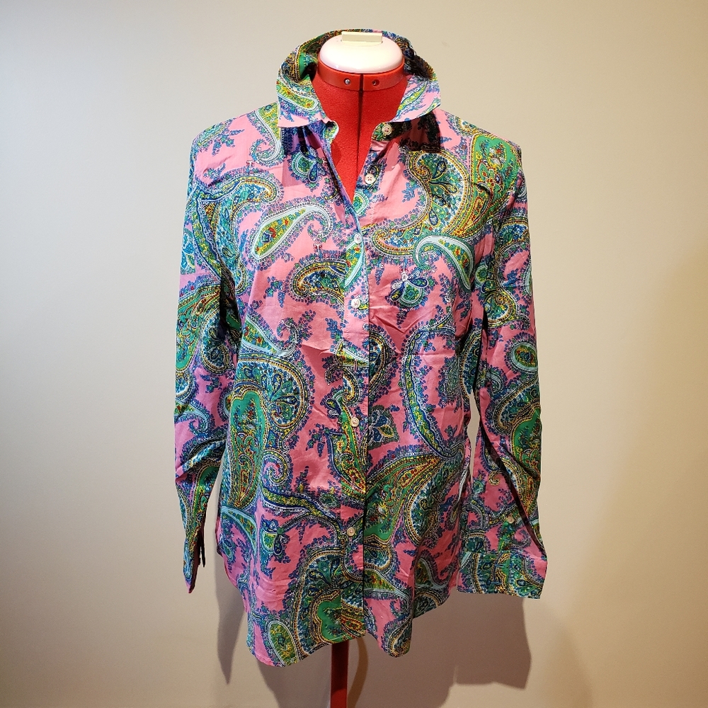 NWT Classic Floral Paisley Cotton Shirt